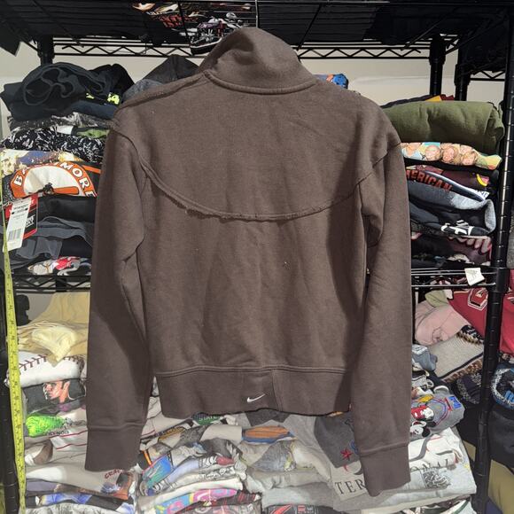 Vintage Y2K Women’s Nike Brown And Silver Zip Up Sweater Size Small - Picture 5 of 6